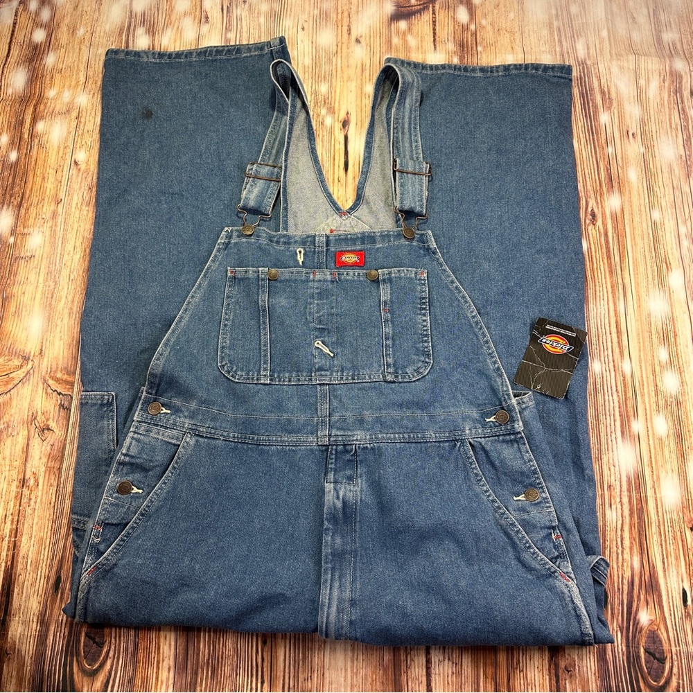 NWT Dickies Blue Denim Men’s Overalls Size 38X30